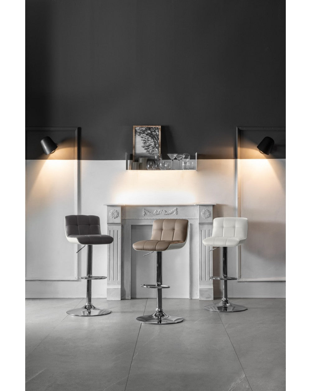 2x tabouret en simili cuir Kurt STS