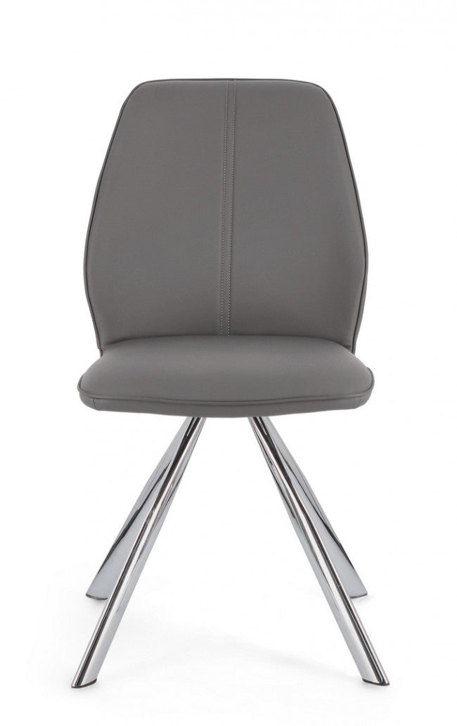 4x chaise Maxwell en polyuréthane gris