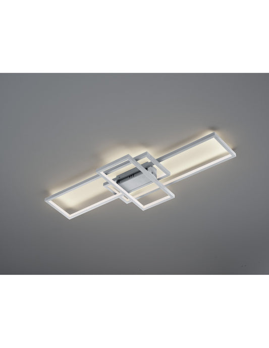 Plafonnier LED Thiago 3 rectangles L104 cm Nichel Trio Lighting