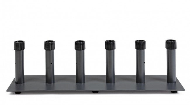 Présentoir porte parapluie 6 places en métal gris foncé 100 x 30 x 26 cm