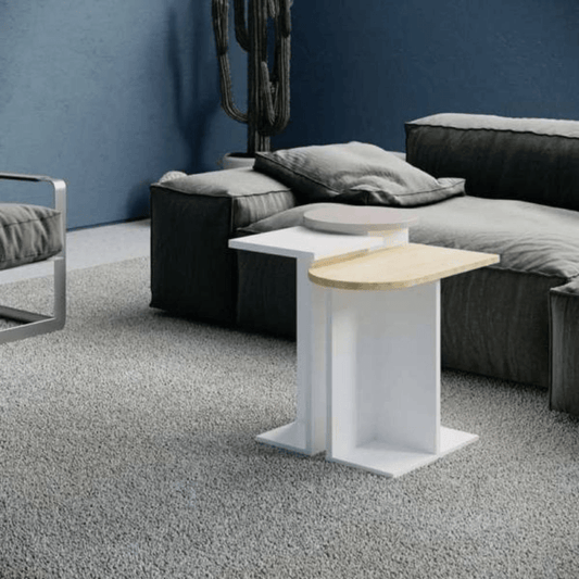 Table basse Tris Mund chêne blanc moka clair