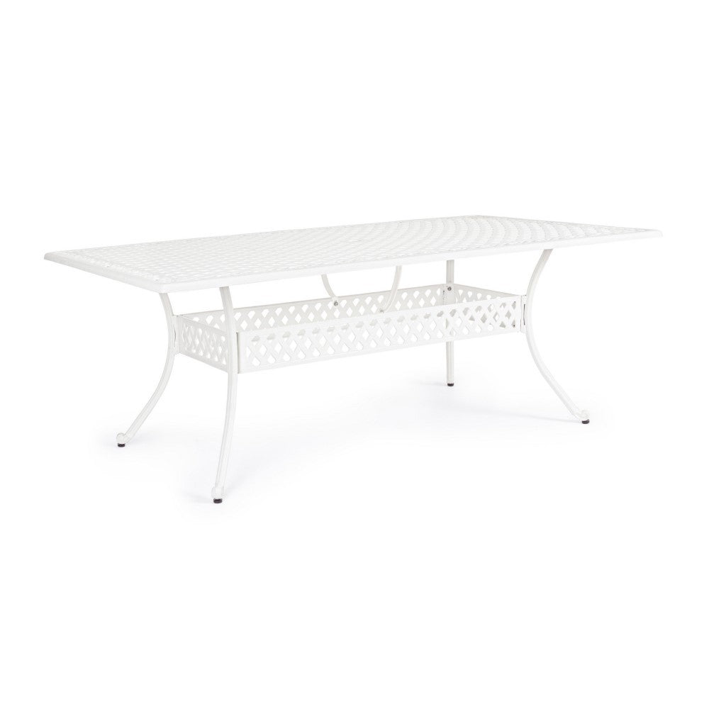 Table d'extérieur rectangulaire blanche Ivrea 107x213 cm
