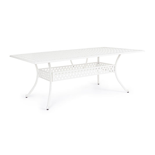 Table d'extérieur rectangulaire blanche Ivrea 107x213 cm