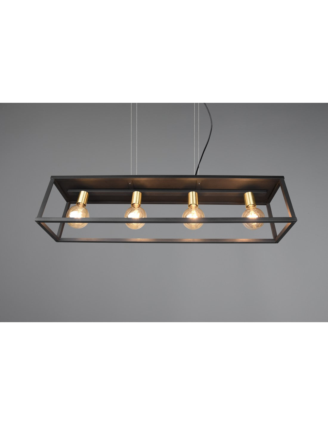 Suspension Pour Salon 4 Lumières Structure Métal Noir Vito Trio Lighting