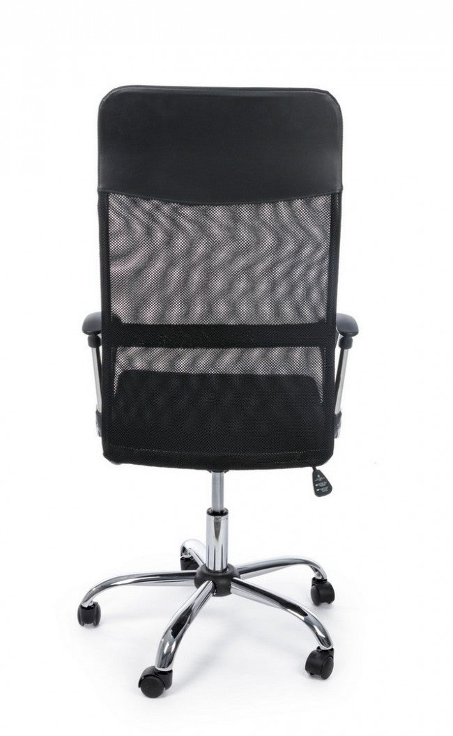 Fauteuil de bureau Dakar en éco-cuir avec accoudoirs noirs