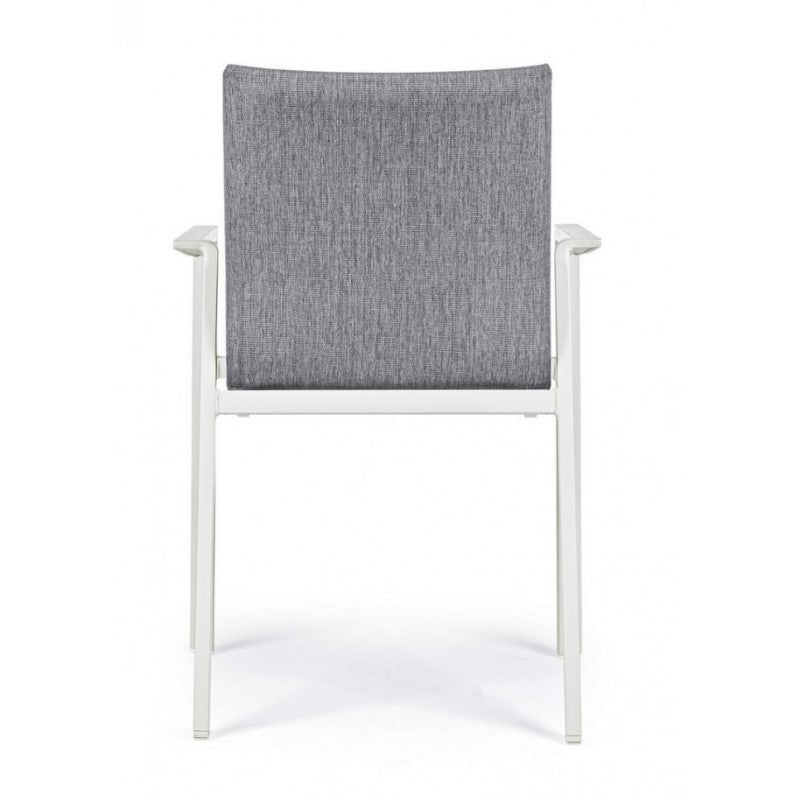 Chaise de jardin d'extérieur empilable blanc gris
