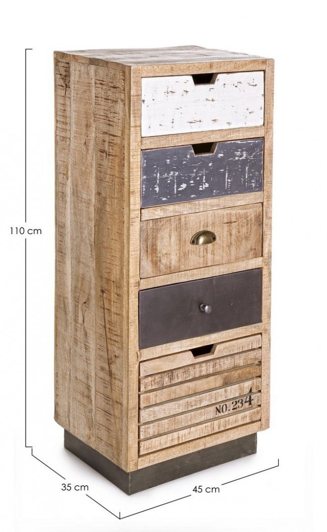 Commode 5 tiroirs de style industriel Tudor