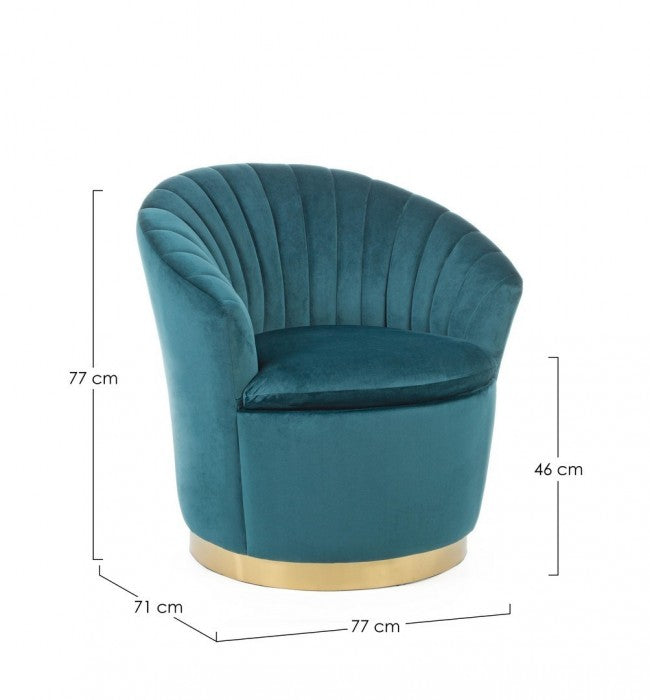 Fauteuil coque Gilles effet velours