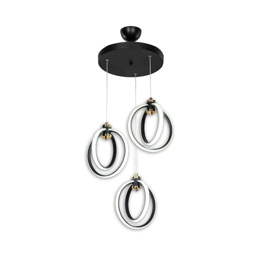Lampe à suspension Felicia avec trois points lumineux circulaires LED ASZ1593