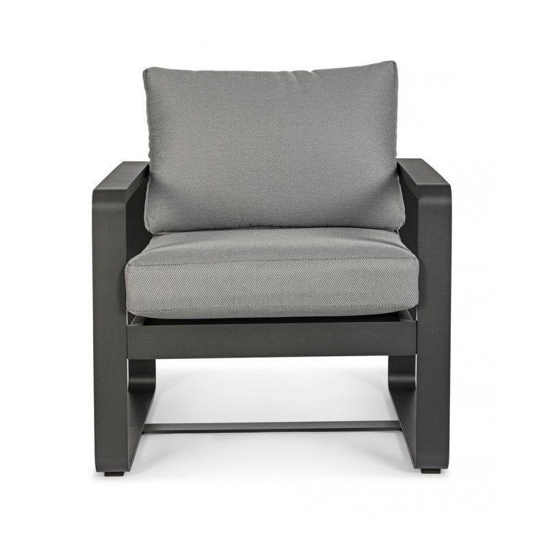 Fauteuil de jardin en aluminium anthracite MERRIGAN YK13 74x78x h84 cm
