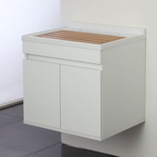 Évier suspendu à deux portes Blanc 60x50x h61 cm