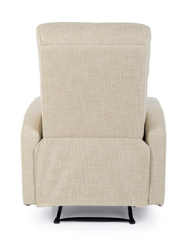Fauteuil inclinable manuellement en tissu Iris beige
