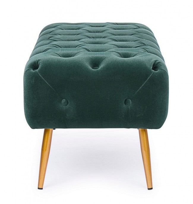 Banc Giacinta effet velours vert 103x46x40h cm