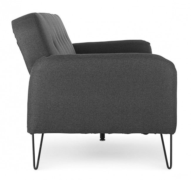 Canapé convertible trois places en tissu BRIDJET Noir 200x82x h81 cm