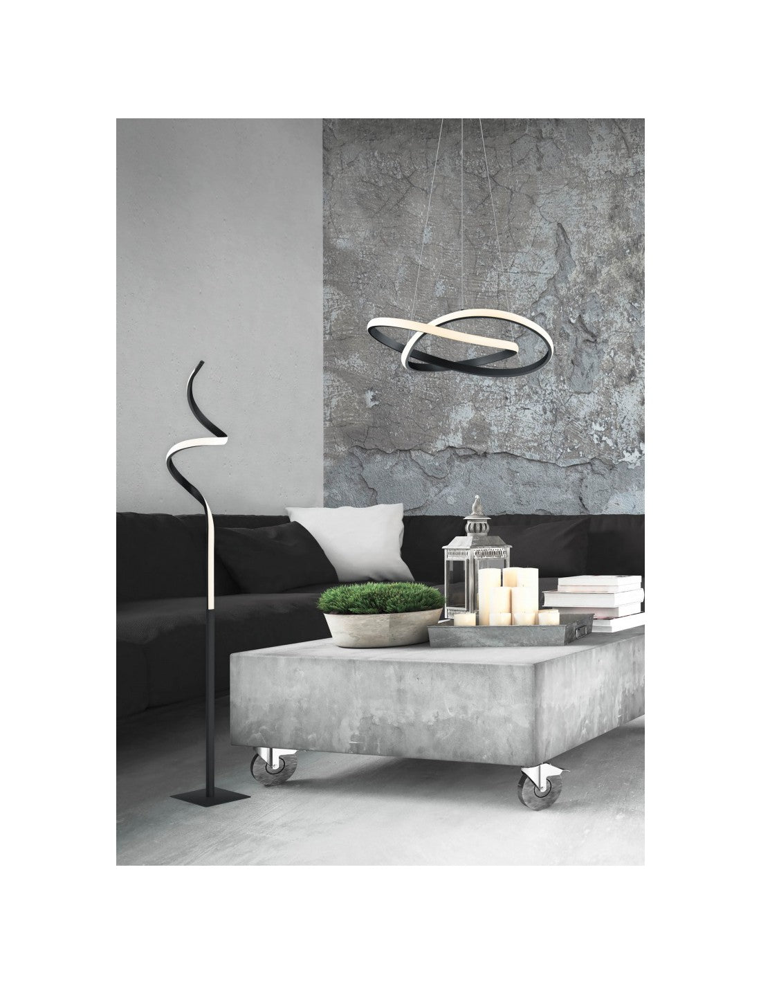 Lampadaire Course Led Touch Dimmable H145 cm Anthracite Trio Lighting