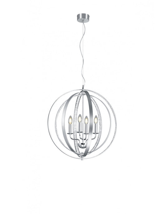 Suspension 4 Bougies Aluminium Cercles Trio Lighting