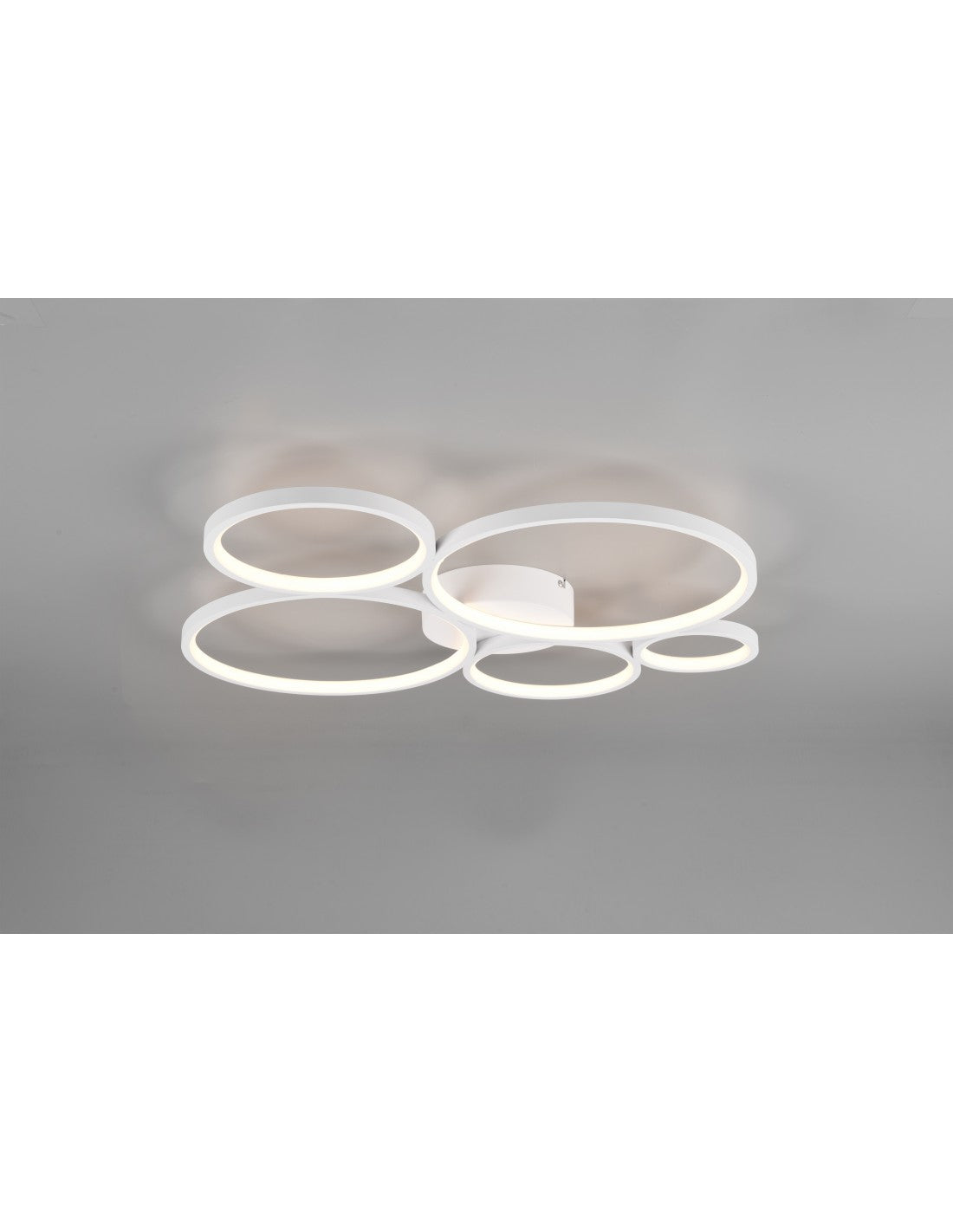 Plafonnier Rondo 5 Cercles LED Gradables Blanc L59 cm Trio Lighting