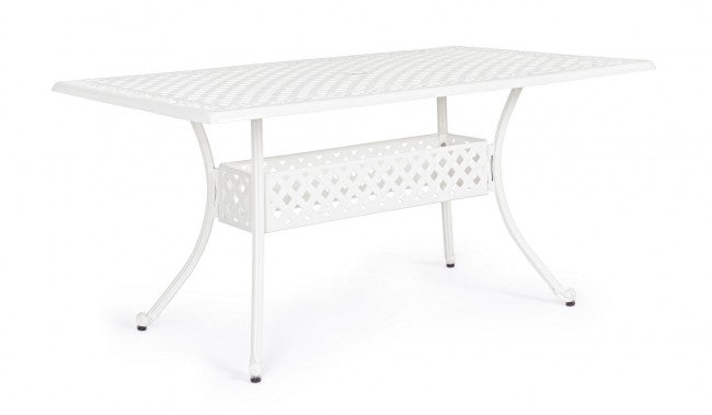Table d'extérieur rectangulaire Ivrea blanche 90 x 160 cm