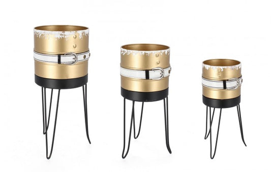 2x Set3 Vase trépied doré C.Chris
