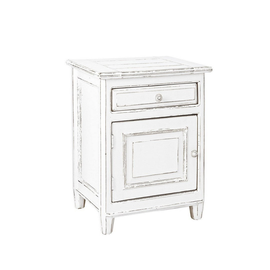 Table de chevet rustique Colette avec 1 porte et 1 tiroir gauche