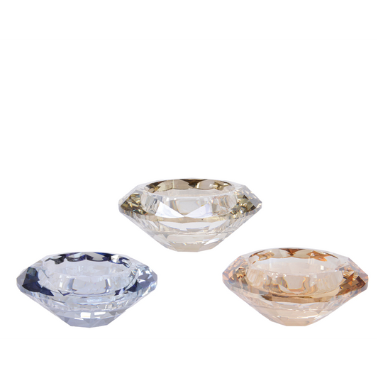 Bougeoir en verre cristal Ø7 cm