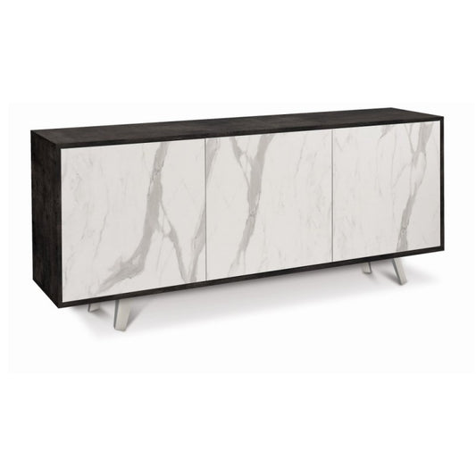 Buffet trois portes Marbre Noir Ossido 177x41x h74 cm