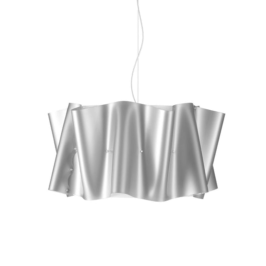 Suspension argentée en métal chromé Cm. 60 x 32h