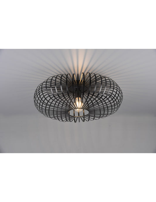 Plafonnier Cage Ouverte Noir Ellipse Noir Johann Ø50 cm Trio Lighting