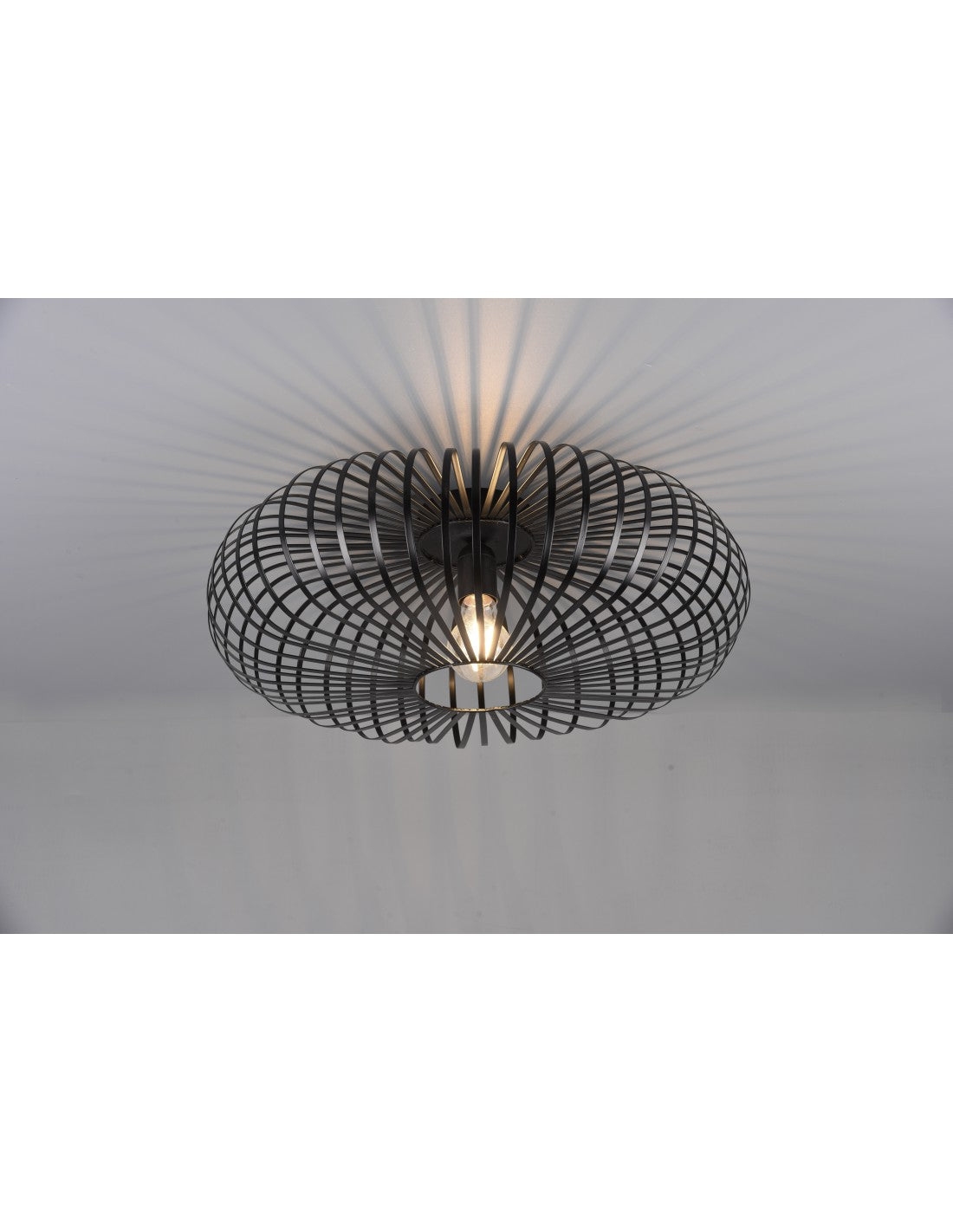 Plafonnier Cage Ouverte Noir Ellipse Noir Johann Ø50 cm Trio Lighting
