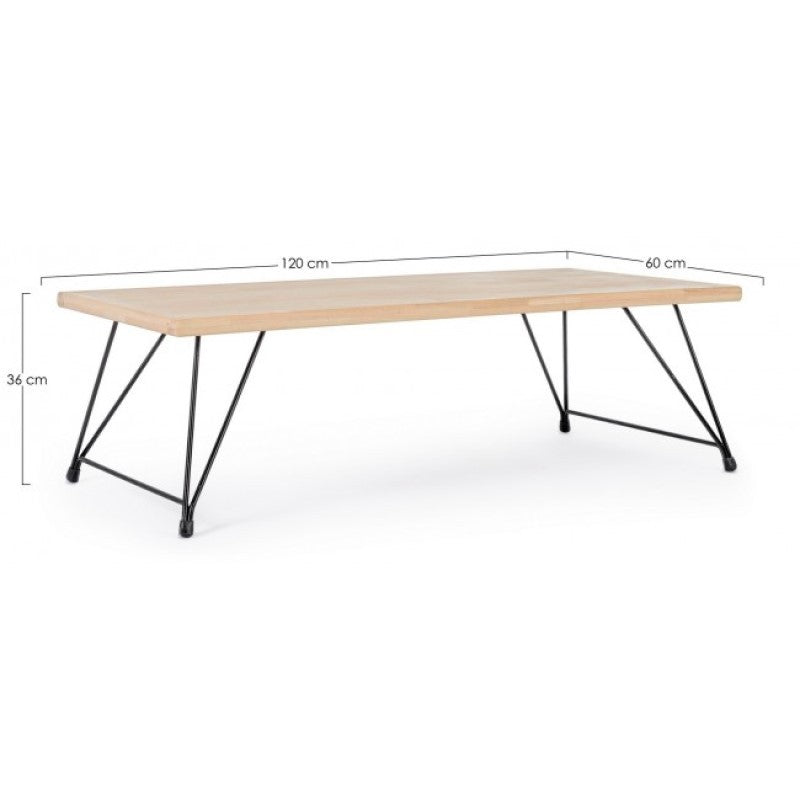 Table basse style industriel Vintage DISTRICT 120x60x h36 cm