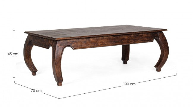 Table basse opium Jaipur en bois style fusion 130x70 cm