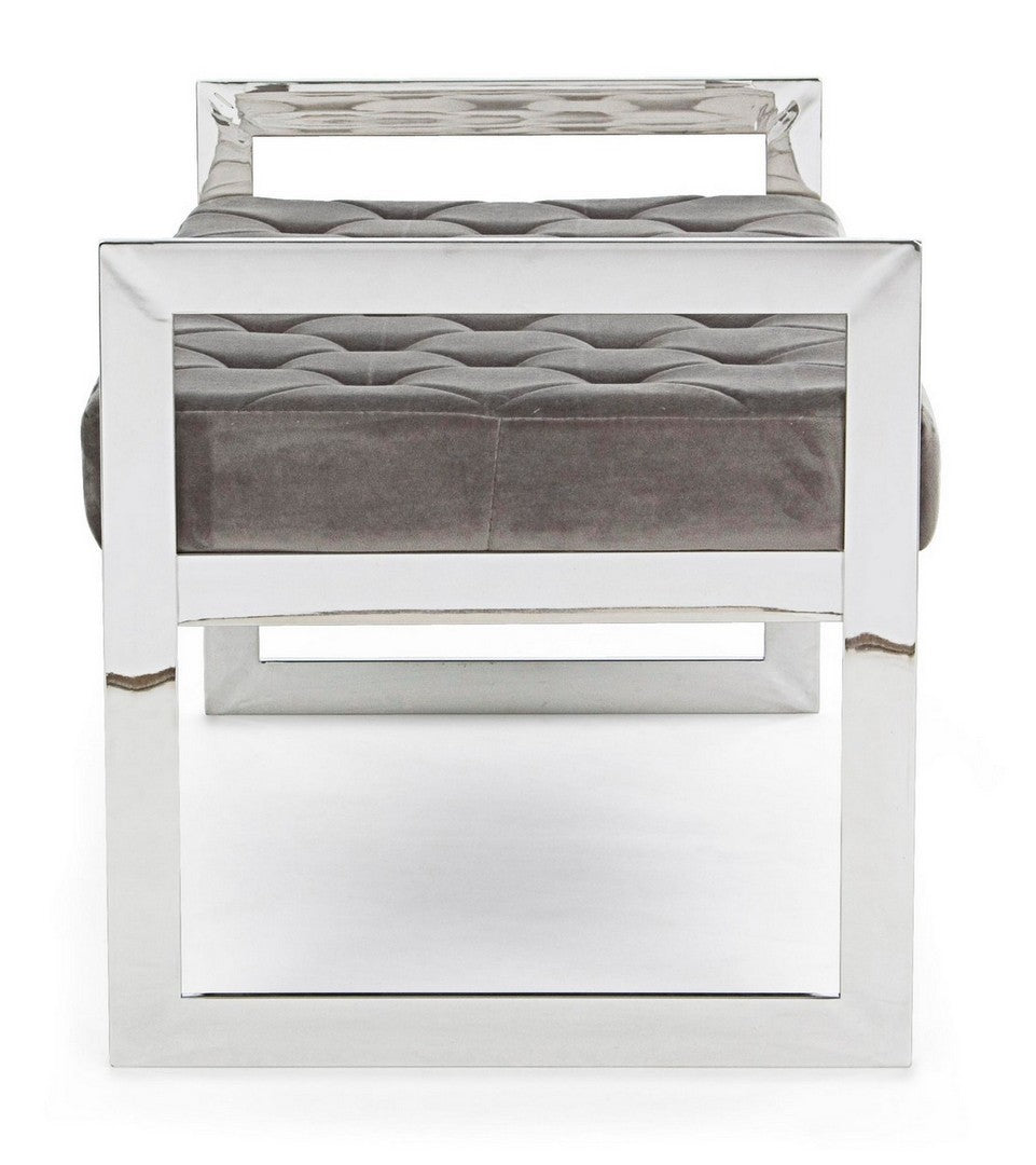 Banquette Sveva en velours gris 97 x 44 cm