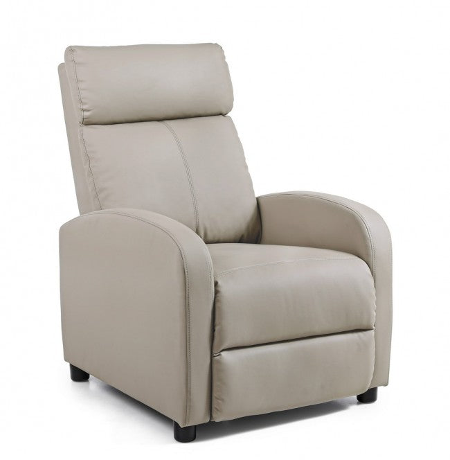 Fauteuil inclinable en simili cuir gris tourterelle Desirè