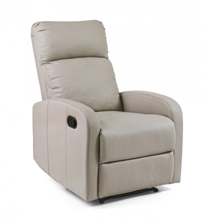 Fauteuil à inclinaison manuelle en simili cuir gris tourterelle Iris