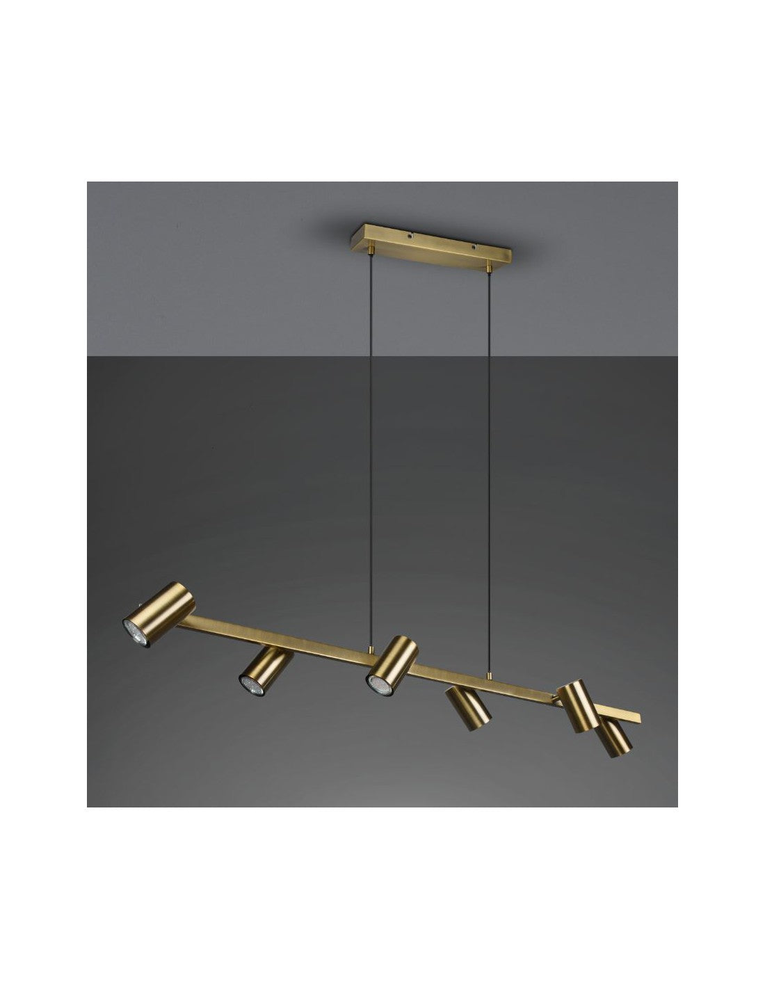 Lustre 6 Spots GU10 Orientables Marley Laiton Vieilli Trio Eclairage