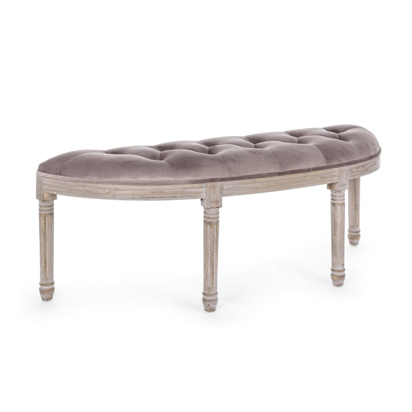 Banc Tilde gris tourterelle en velours de style classique