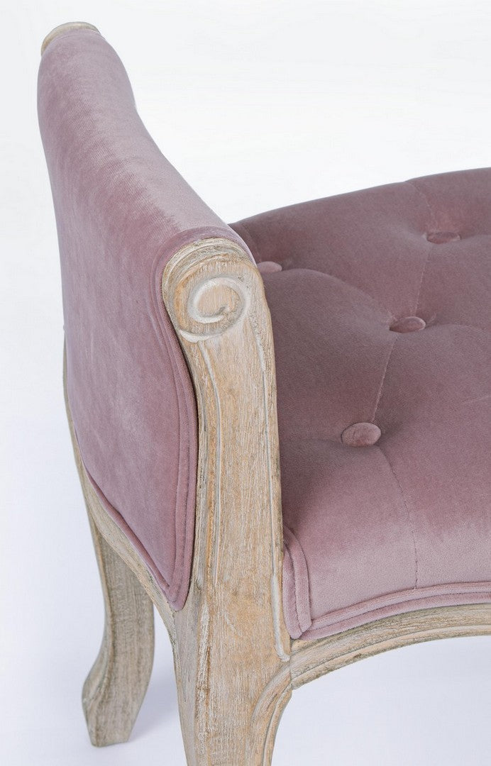 Banquette simple classique en velours en bois Diva 71 x 48 x 60 cm