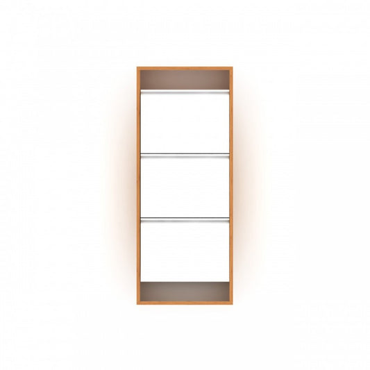 Étagère à chaussures slim en bambou blanc 50x15x124 cm h