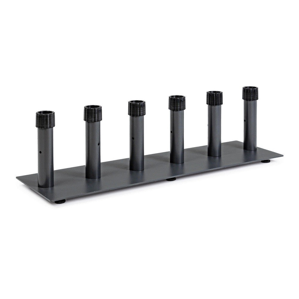 Présentoir porte parapluie 6 places en métal gris foncé 100 x 30 x 26 cm