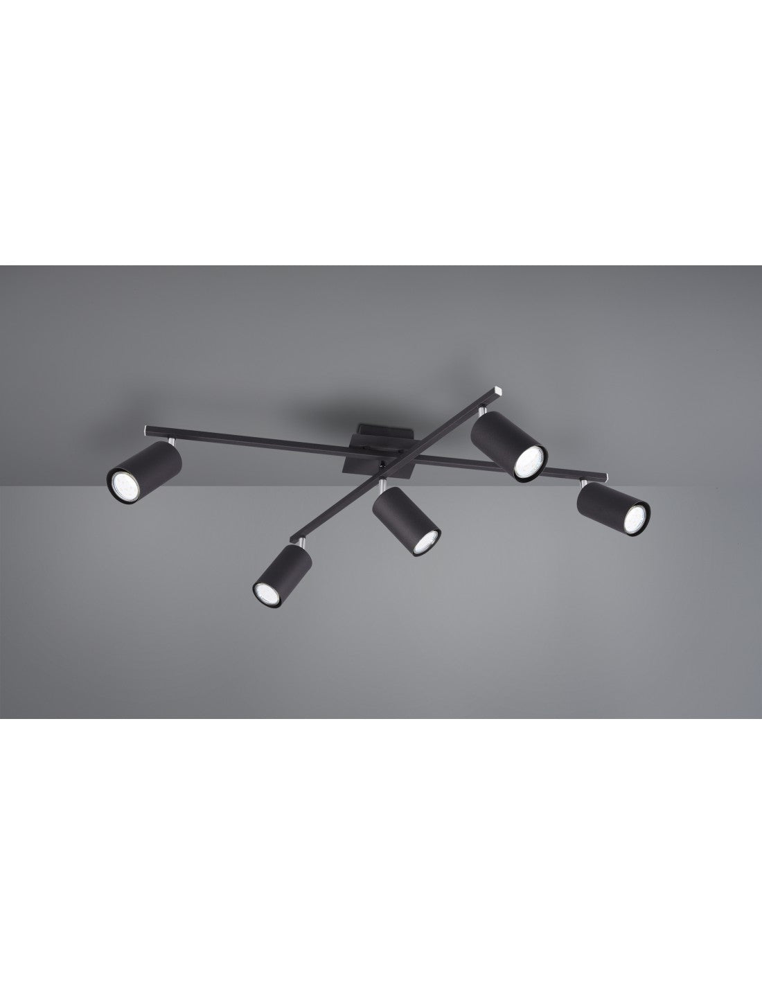 Plafonnier 5 Spots Orientables Marley Noir Trio Lighting