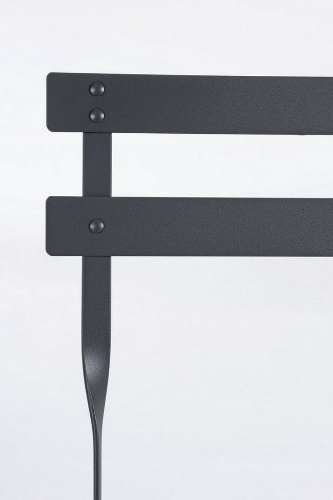 Salon de jardin Bizzotto anthracite table et chaises Bistrot