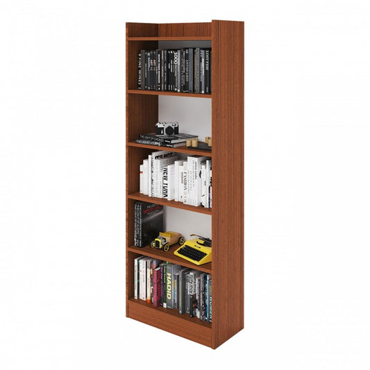 Meuble bibliothèque antique en noyer en bois mélaminé 6 étagères H180x64x29 cm