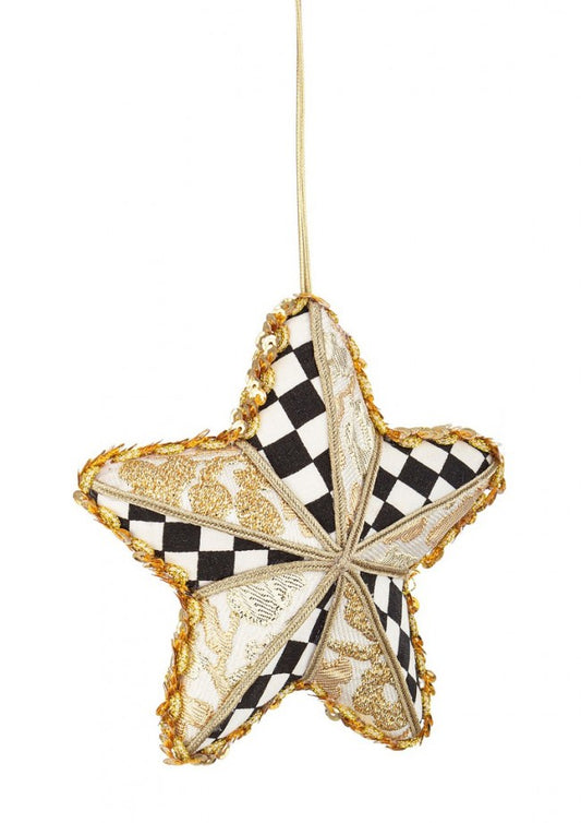 12x pendentif à carreaux étoile dorée