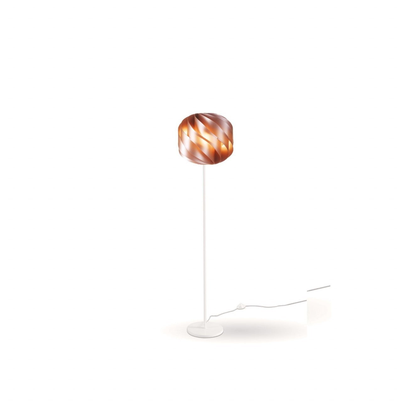 Lampadaire avec base et tige en métal cuivré Cm. 40x170h