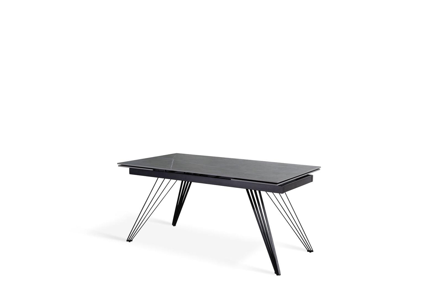 Table extensible gris-noir mat 90 cm x 160-240 cm cm H. 76 cm