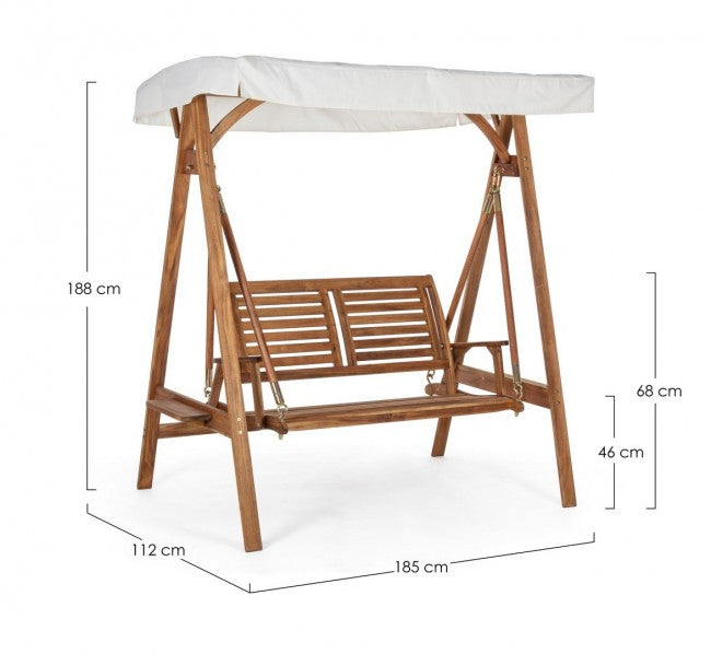 Balançoire d'extérieur 2 places 185x112x188h cm