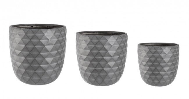 Vase Anthracite Bombe Pyramide Set3