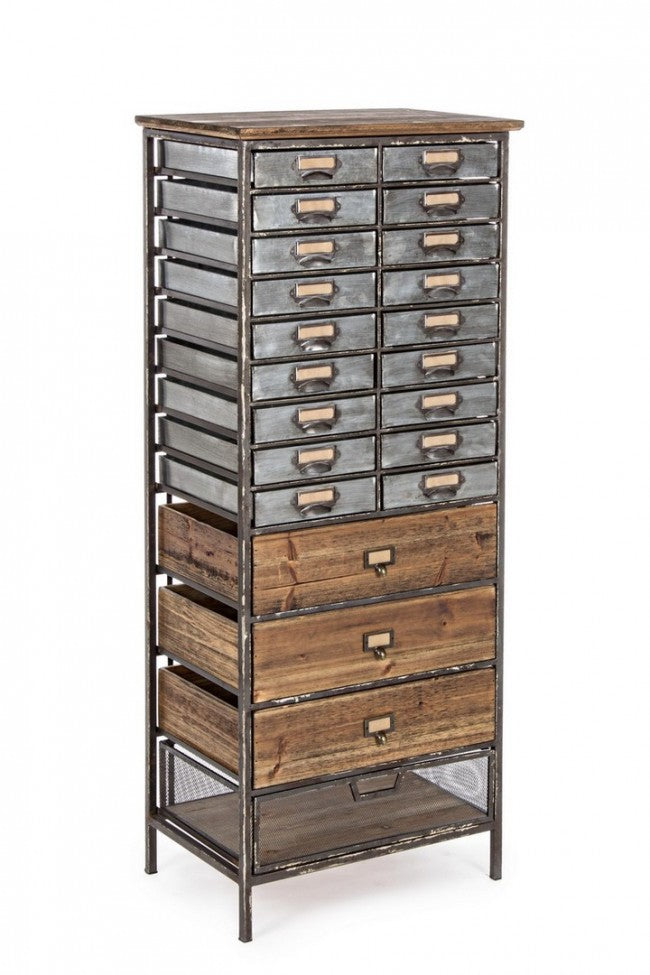 Commode OFFICINA en acier et bois 129,5h cm