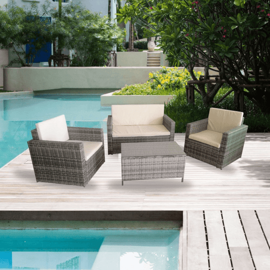 Salon de jardin WRS066G rotin gris WRS066G
