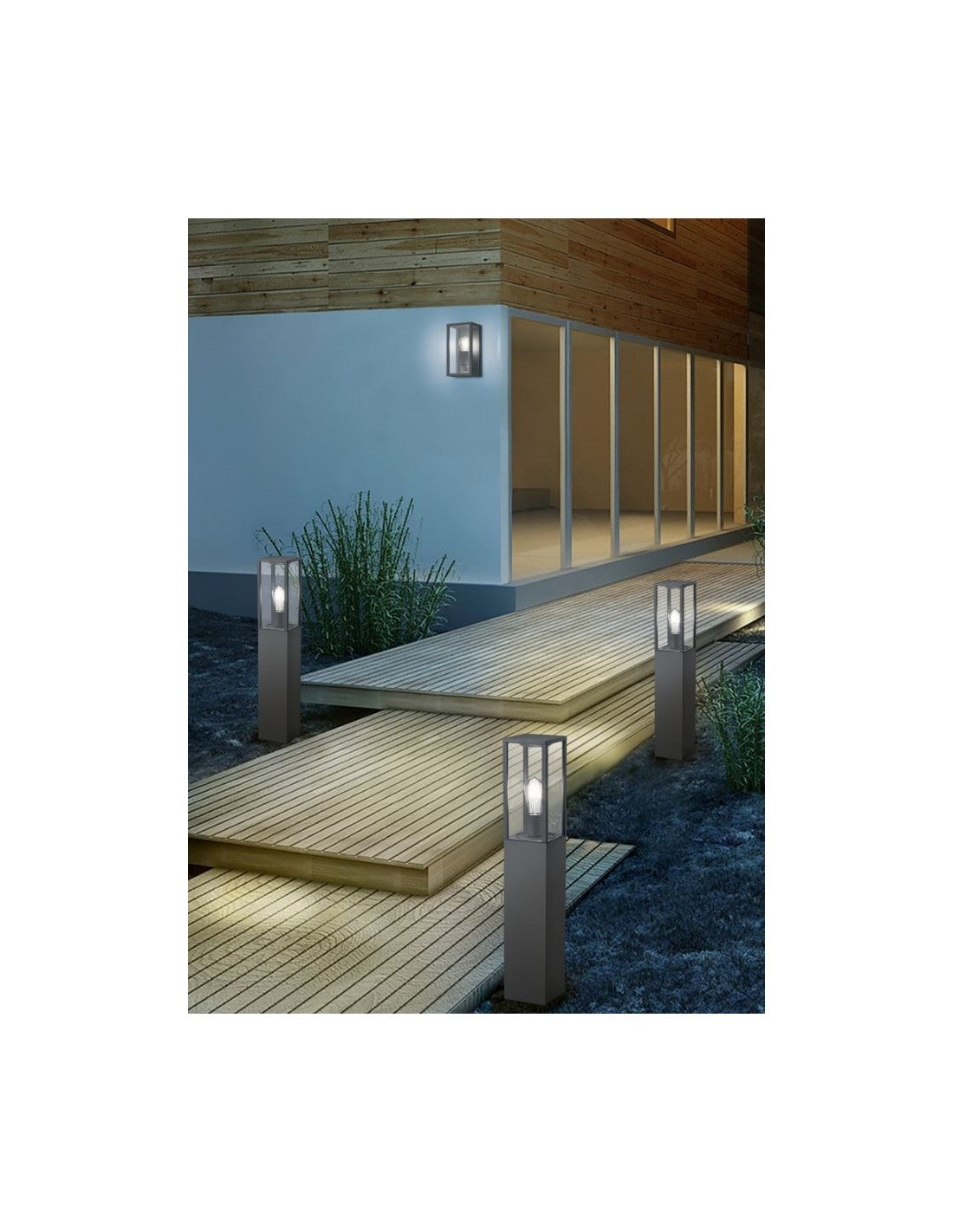 Borne Haute d'Extérieur Garonne Anthracite H80 cm Trio Lighting